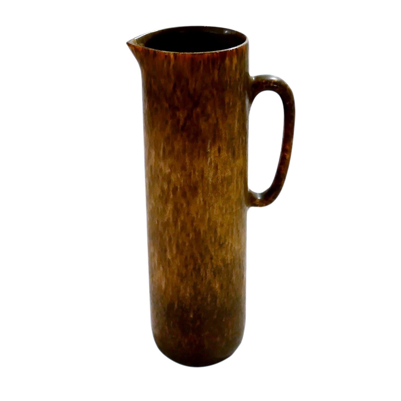 Vintage Swedish Brown Pitcher Vase Carl-Harry Stålhane for R�örstrand