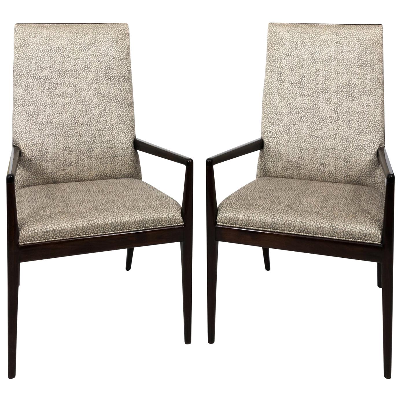 Pair of High Back Armchairs in the Manner of T.H. Robsjohn-Gibbins