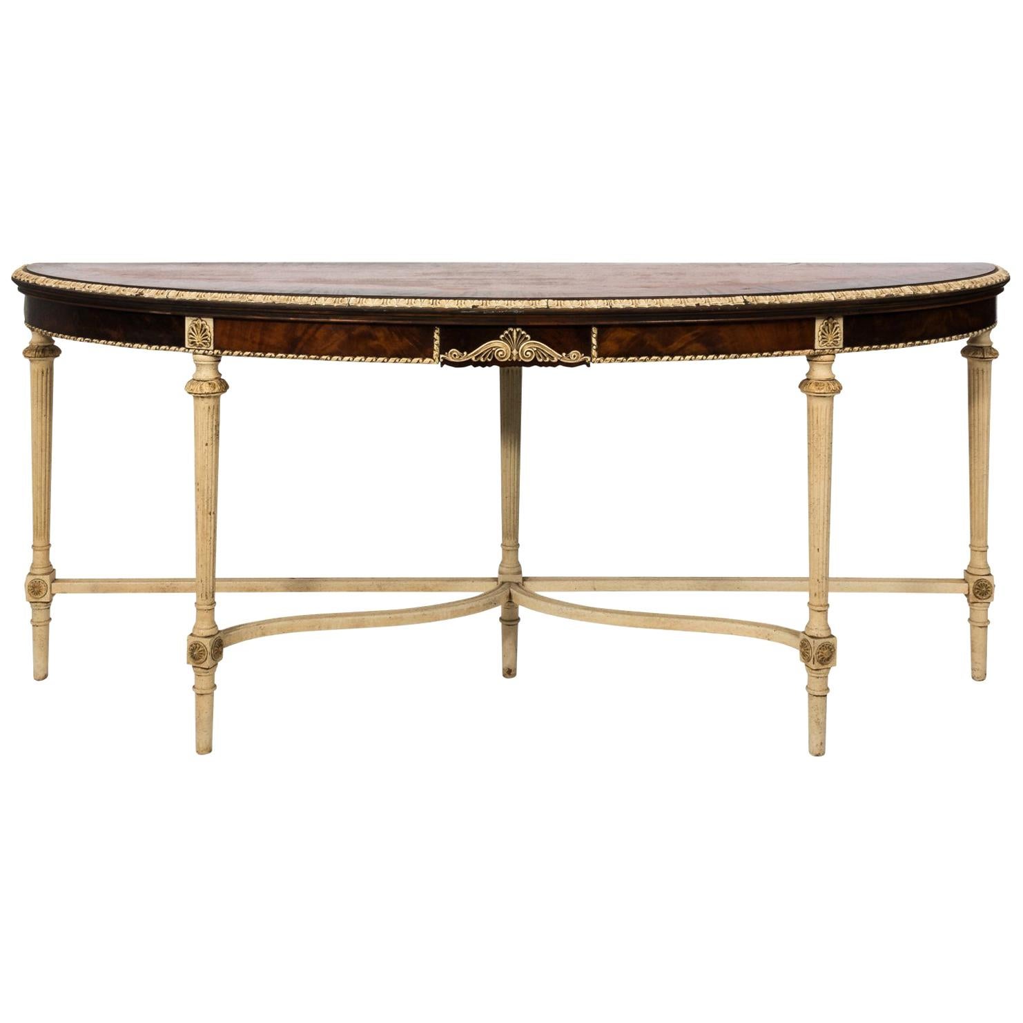 Louis XVI Style Demilune Table