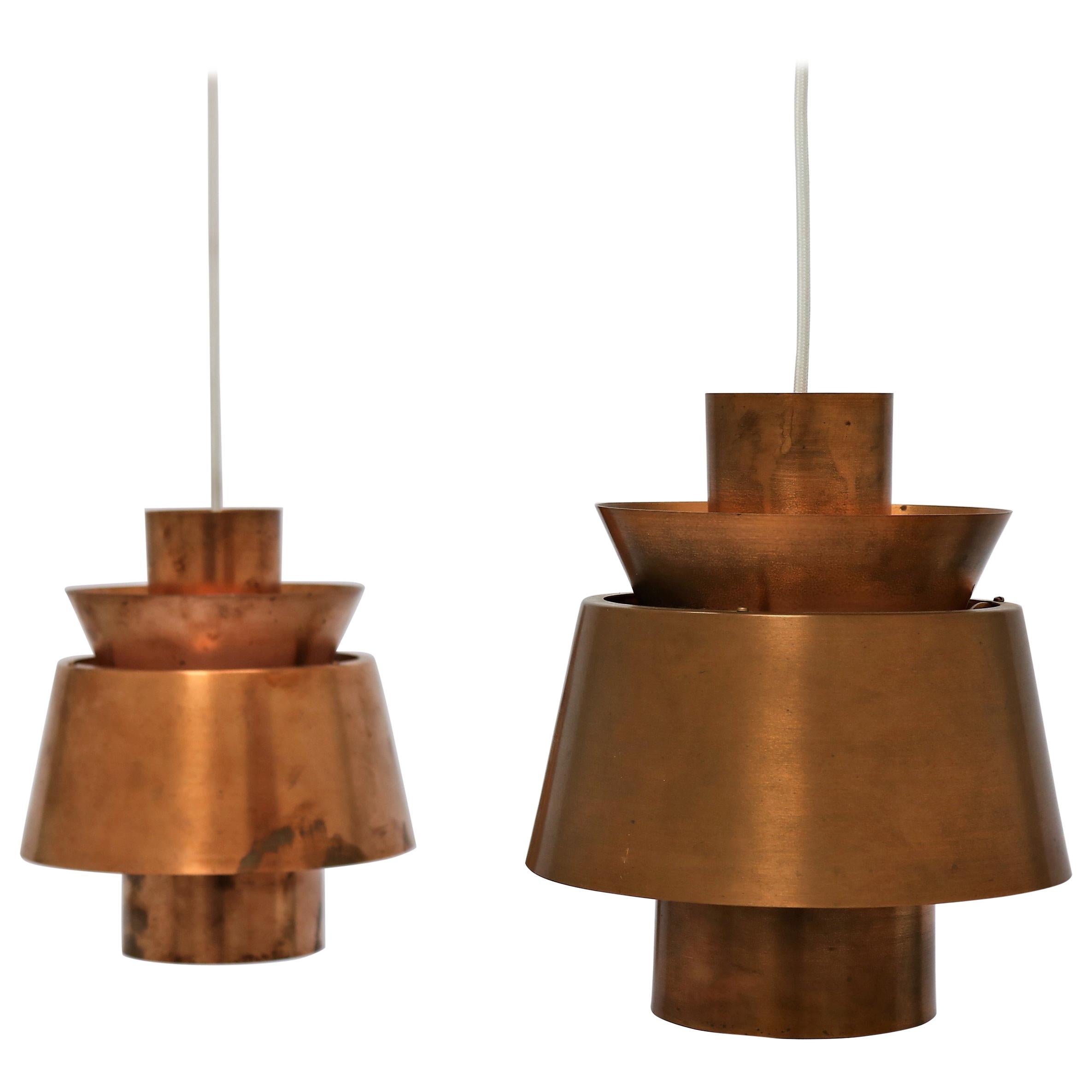 Jørn Utzon, Pair of Danish Mid-Century Modern "Tivoli" Copper Pendants