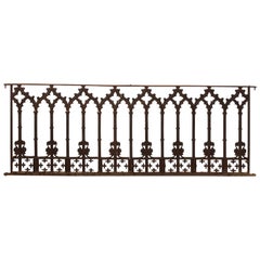 Antique 19th Century Cast Iron Gothic Fence Panels