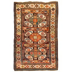 Tapis caucasien ancien Kuba d'Alpan, vers 1890  4'3 x 6'5