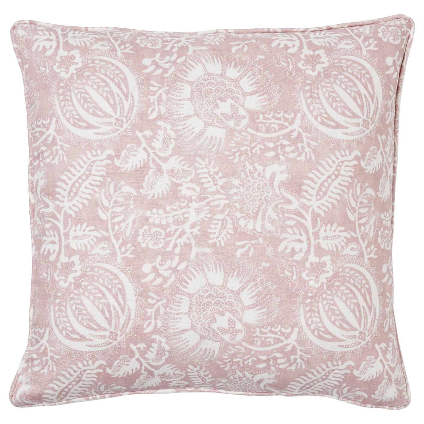 Schumacher Pomegranate Print Petal Two-Sided Linen Pillow For Sale