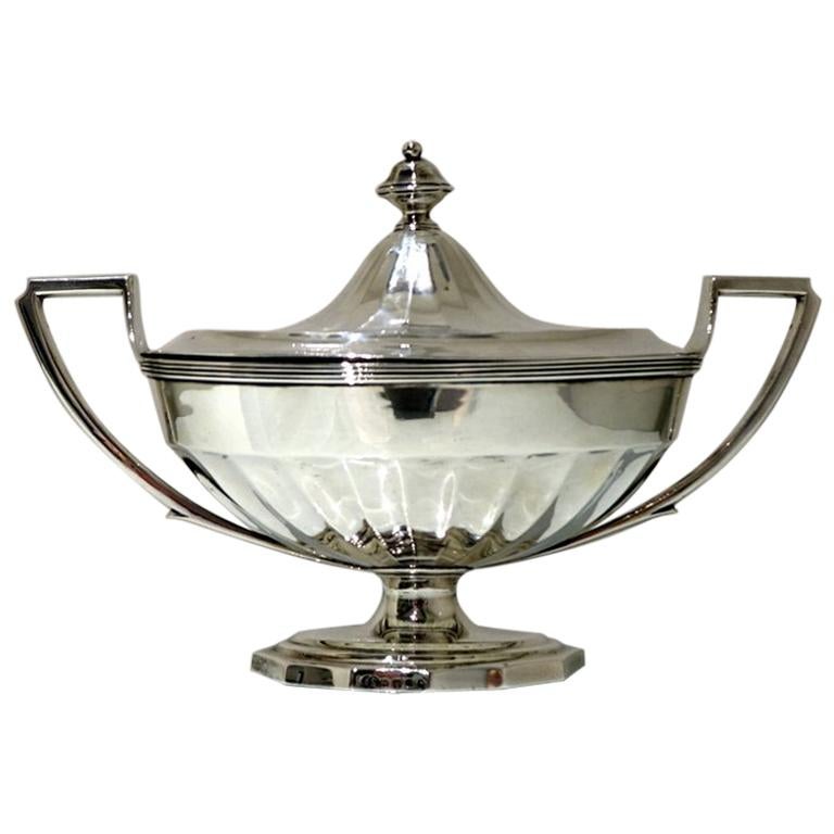 18th Century Antique George III Sterling Silver Sauce Tureen Lon1795 J Schofield For Sale