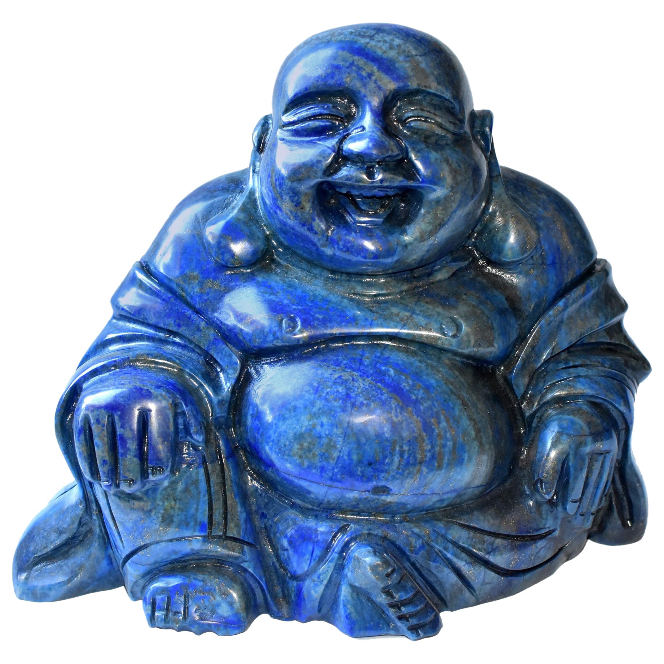 Riesige 14::4 Pfund natürlichen Lapislazuli glücklich Buddha-Statue