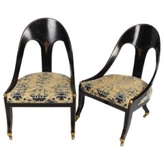Pair of English Classical Spoon Back Chairs