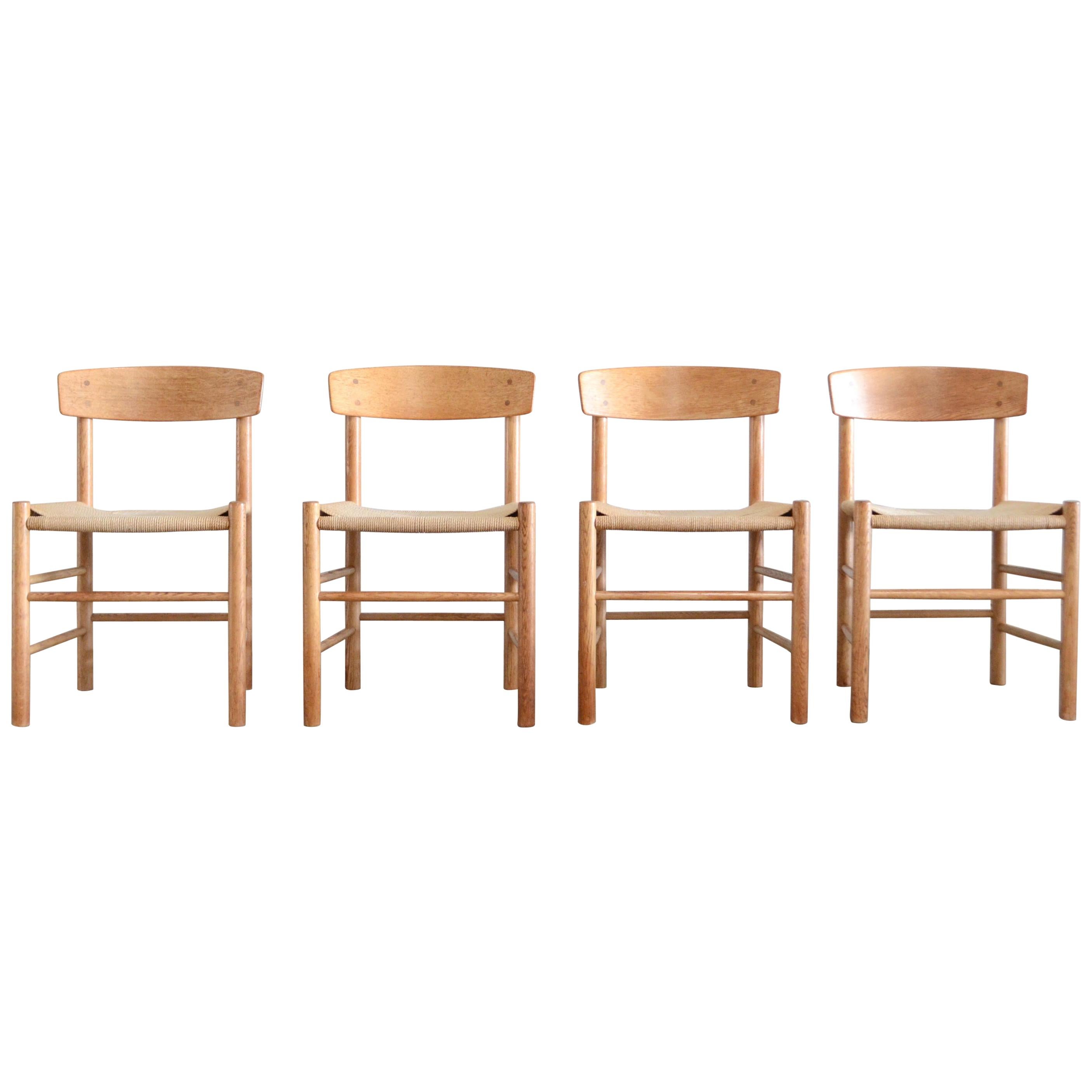 Børge Mogensen J39 Vintage Dining Oak Chair for FDB Mobler Set of 4