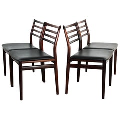 Midcentury Danish Erling Torvits Rosewood Chairs by Sorø Stolefabrik, Set of 4