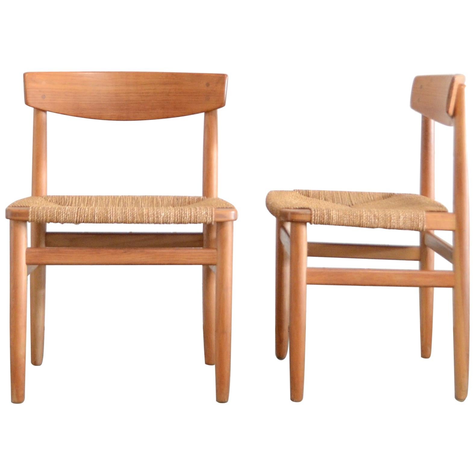 Børge Mogensen Model 537 Oresund Pair of Dining Oak Chairs for Karl Andersson
