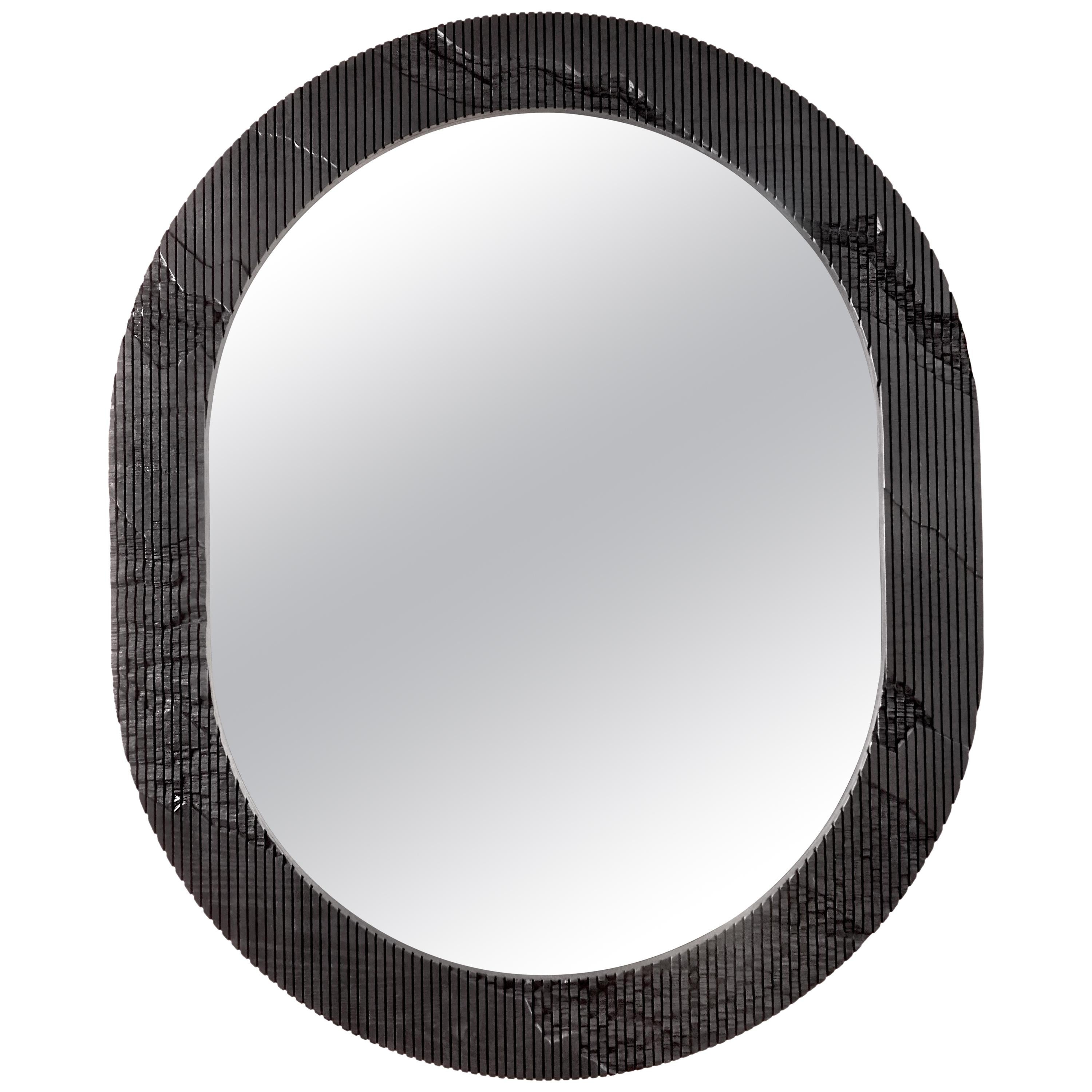 Shale Mirror in Black by Simon Johns For Sale