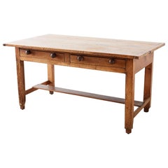 Rustic English Pine Library Table or Farm Table