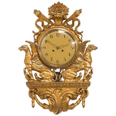 19th Century Swedish Giltwood Wall Clock