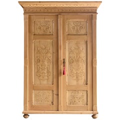 Stunning Antique Pine Cupboard Wardrobe 19th Century Dutch circa 1870 Number 2