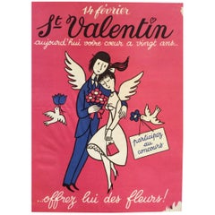 Raymond Peynet Original Lovers Lithographie de Saint-Valentin