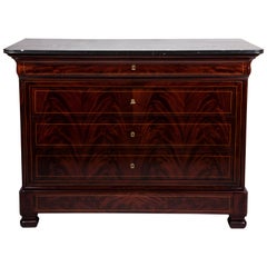 19th Century Louis Philippe Inlaid Mahogany French Chest of Drawers