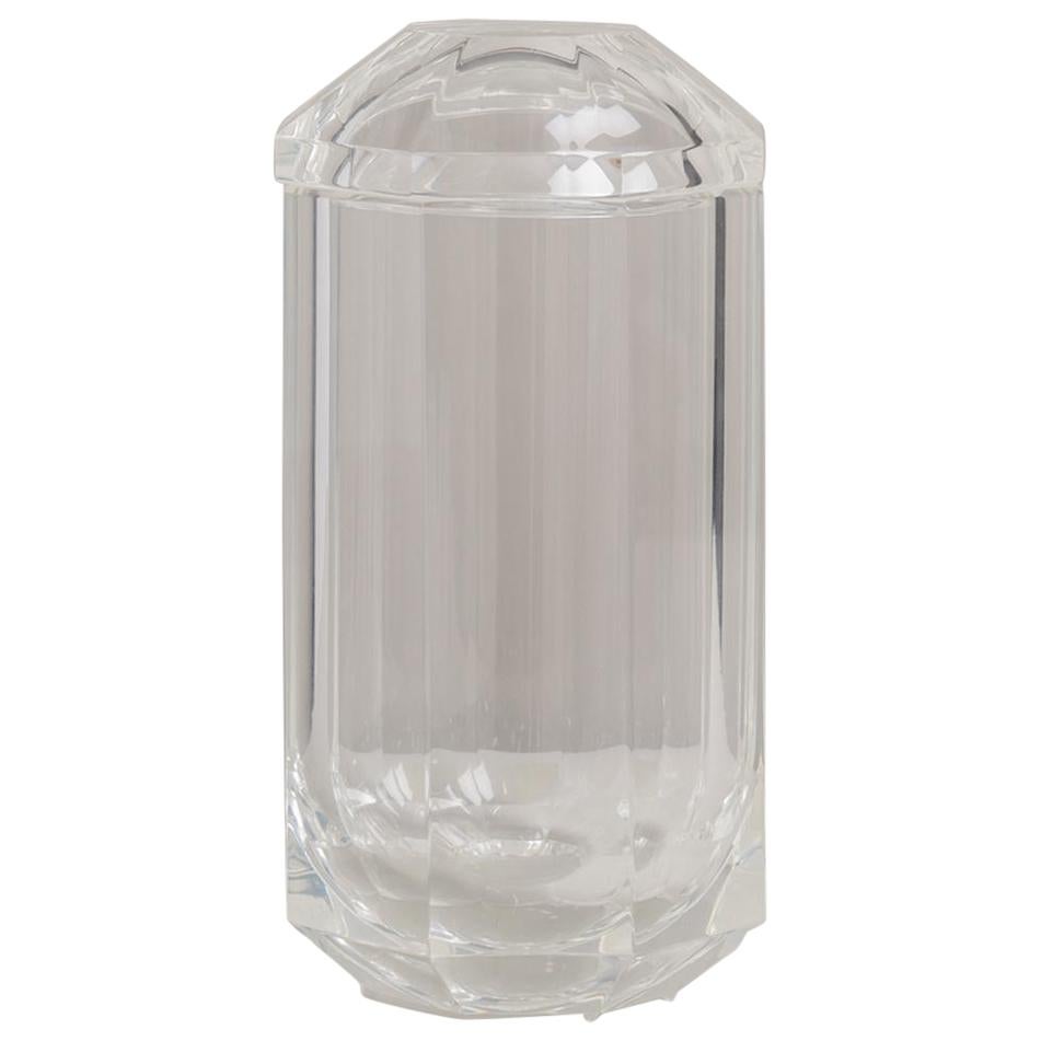 Tall Octagonal Shaped Lucite Ice Bucket, 1970s For Sale