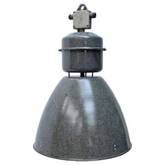 Gray Enamel Vintage Industrial Pendant Lamps