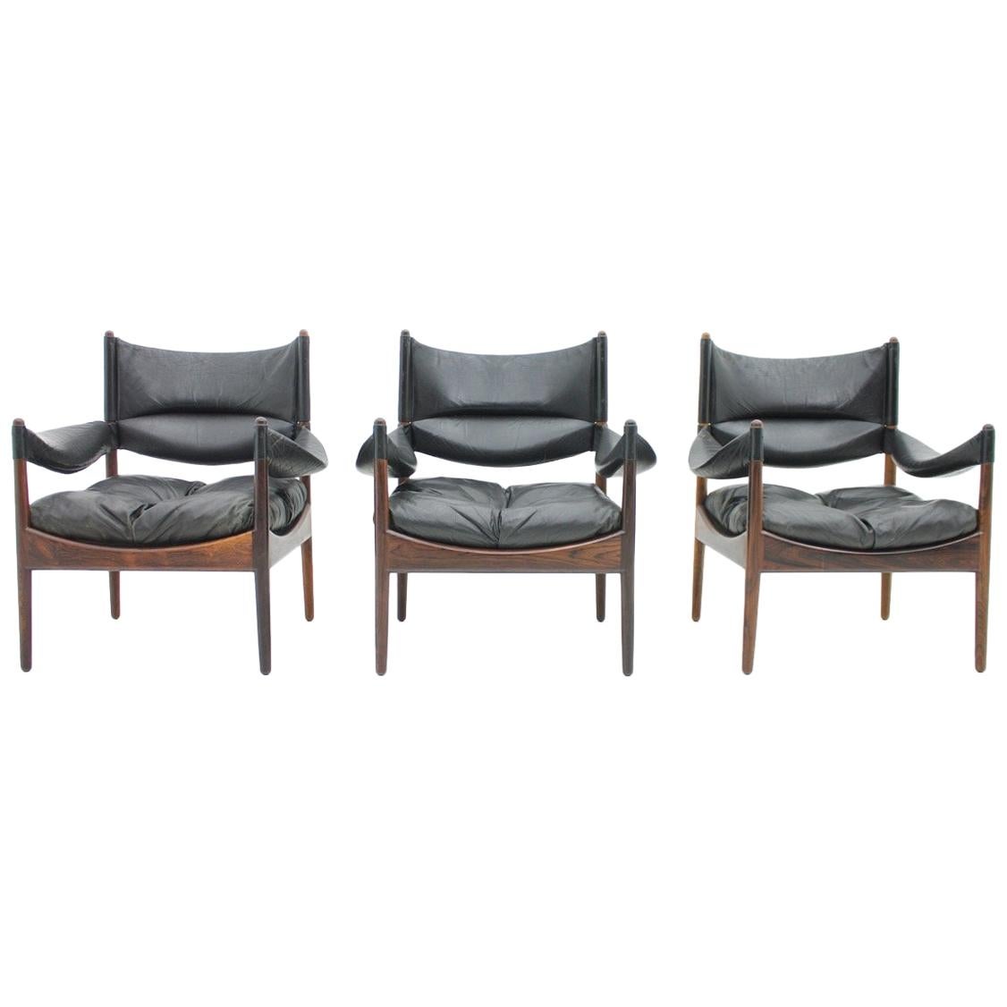 High Back Lounge Chairs by Kristian Solmer Vedel Made by Søren Willadsen, 1963 For Sale