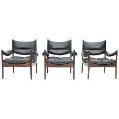 High Back Lounge Chairs by Kristian Solmer Vedel Made by Søren Willadsen, 1963