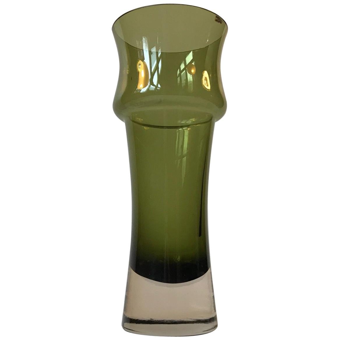Green Midcentury Glass Vase by Tamara Aladin for Riihimaen Lasi Oy, 1970s