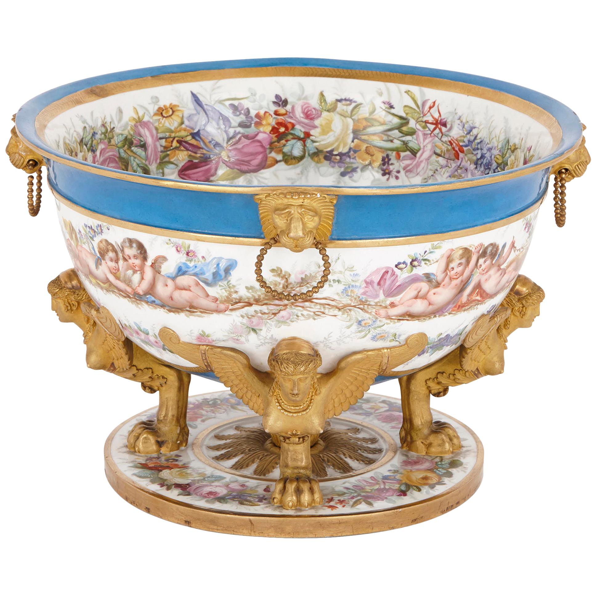 19th Century Sèvres style porcelain centrepiece 