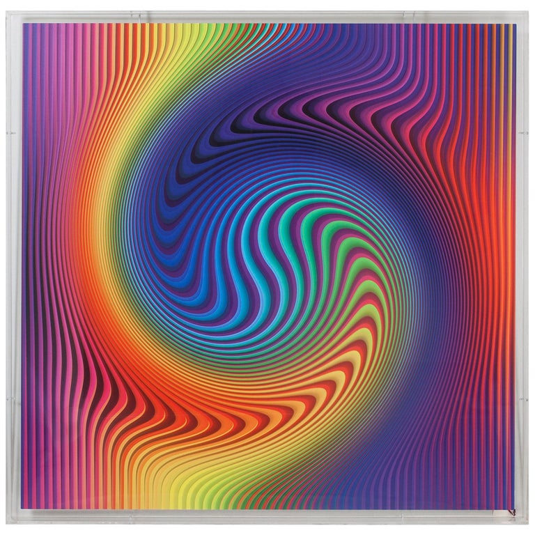 Yanel Sánchez 2015 Optical Art, Digital Print on Aluminum For Sale at