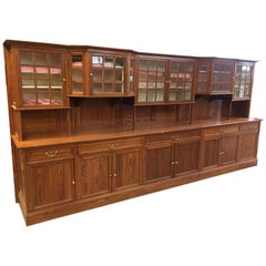 Antique Exceptional Very Large Serving Furniture in Pitchpin, circa 1900