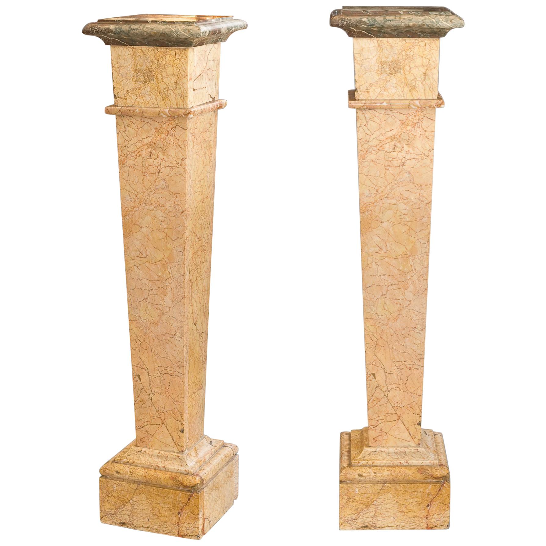 Pair of Marble Plynths in ''Rose De Brignoles'', Early 20th Century For Sale