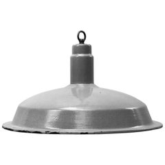 Grey Enamel Vintage Industrial Factory Pendant Lamp