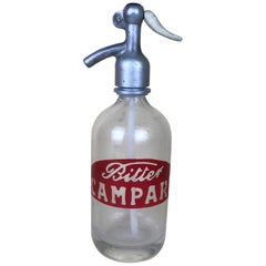 1950s Vintage Glass Italian Soda Seltzer Bitter Campari 1/2 Liter Bar Bottle