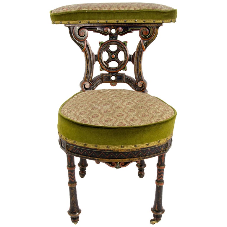 19th Century French Carved and Painted Smoking Chair For ...