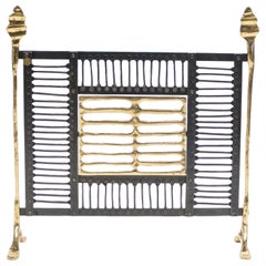 Unique Brass and Wrought Iron Fire Screen Manner of Garouste and Bonetti, 1980s