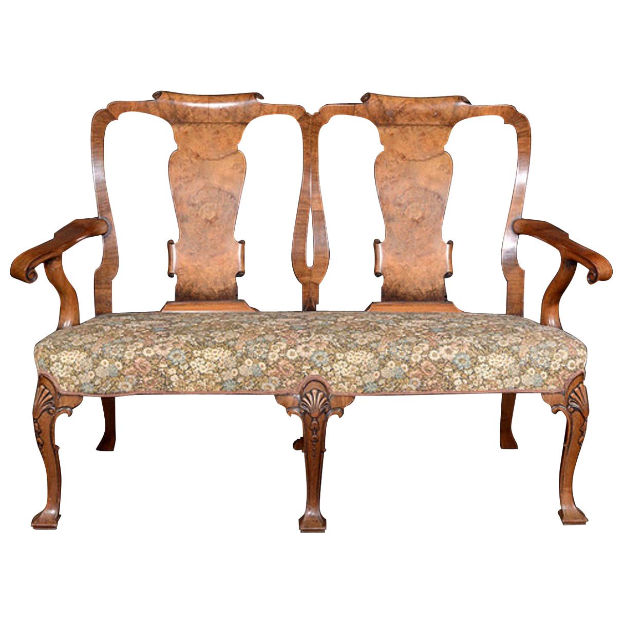 Geo 11 Style Walnut Chair-Back Sofa For Sale