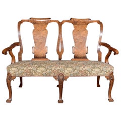 Antique Geo 11 Style Walnut Chair-Back Sofa