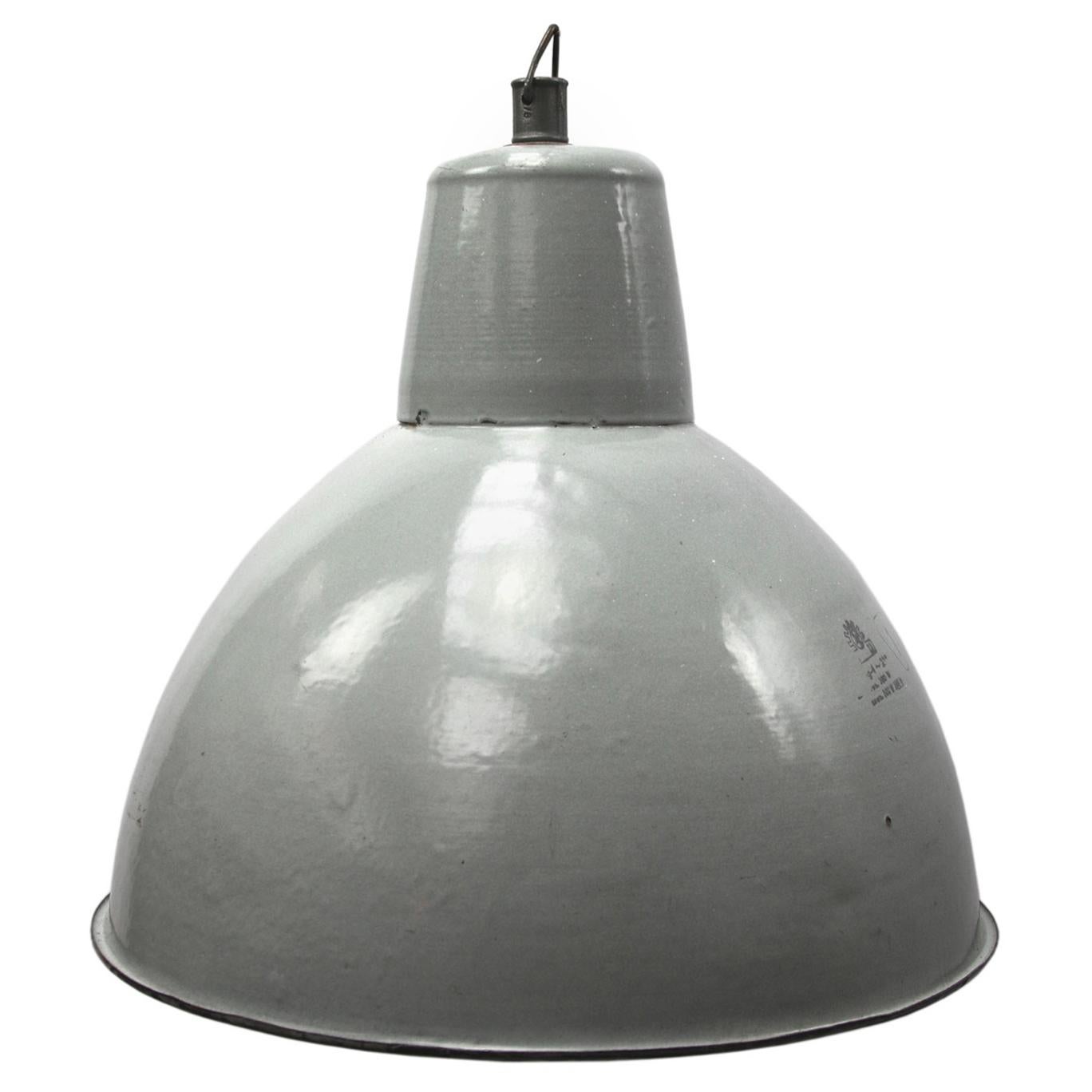 Grey Enamel Vintage Industrial Pendant Light