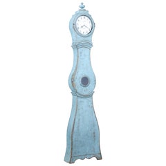 19th Century, Swedish Painted Long Case Mora Clock