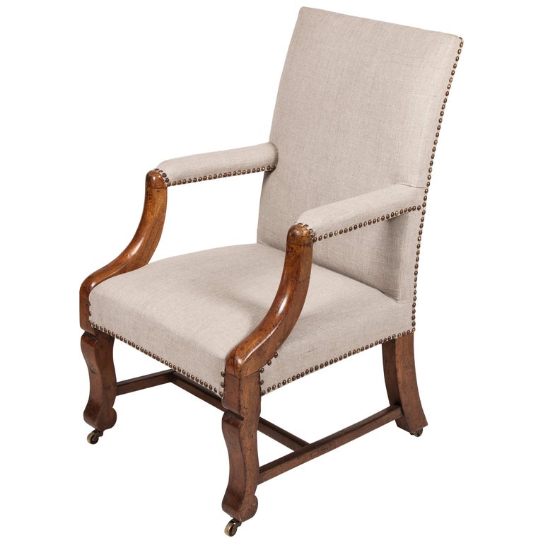 Mahogany Cabin or Library Royal Navy Issue Desk Chair, circa 1830 For