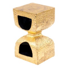 End Table in Gilt Oak, French Contemporary Work