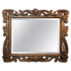 19th Century Florentine Gilt Baroque Style Overmantel Mirror