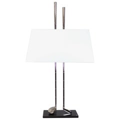 Golf Club Table Lamp in Brass in White Bronze Finish