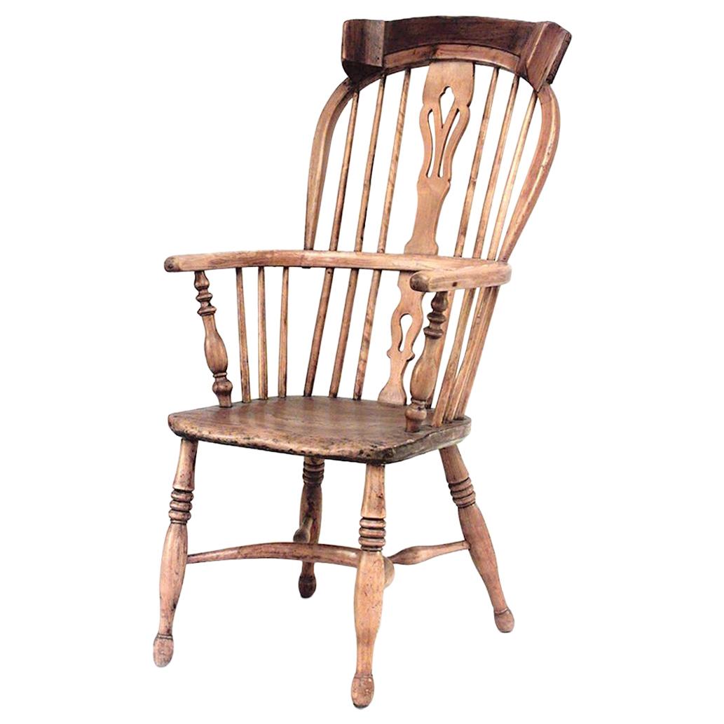 English Country Pine Windsor Armchair For Sale