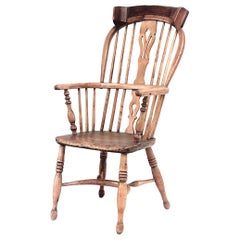 Antique English Country Pine Windsor Armchair