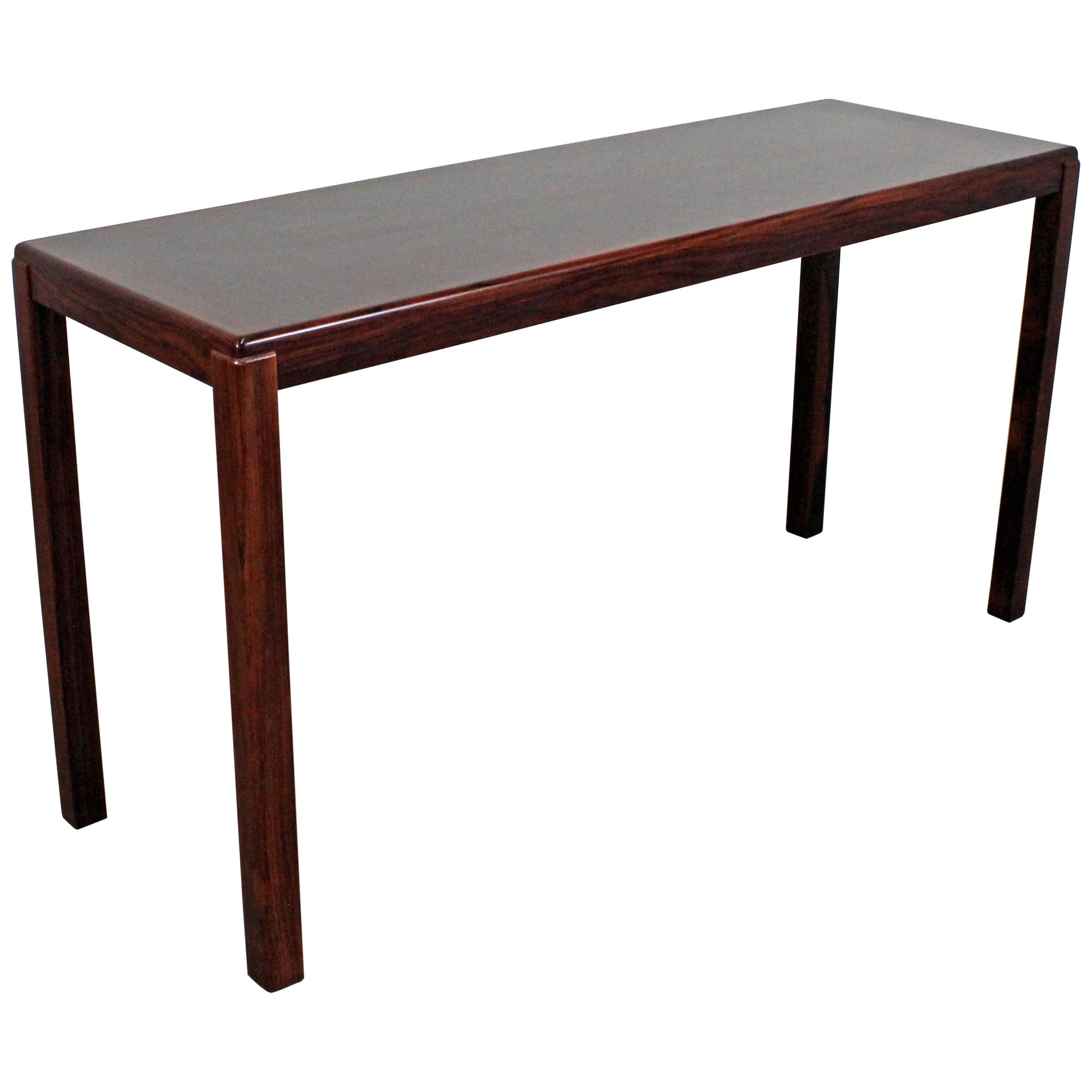 Midcentury Danish Modern Vejle Stole Parquet Top Rosewood Console Table