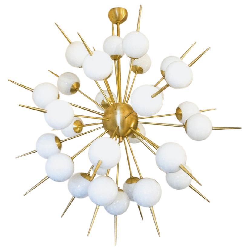 Alberto Donà Mid-Century Modern White Murano Glass Sputnik Chandelier, 1980s For Sale