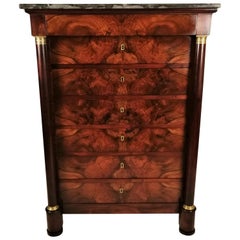 19th Century Empire French Walnut Chest of Drawers
