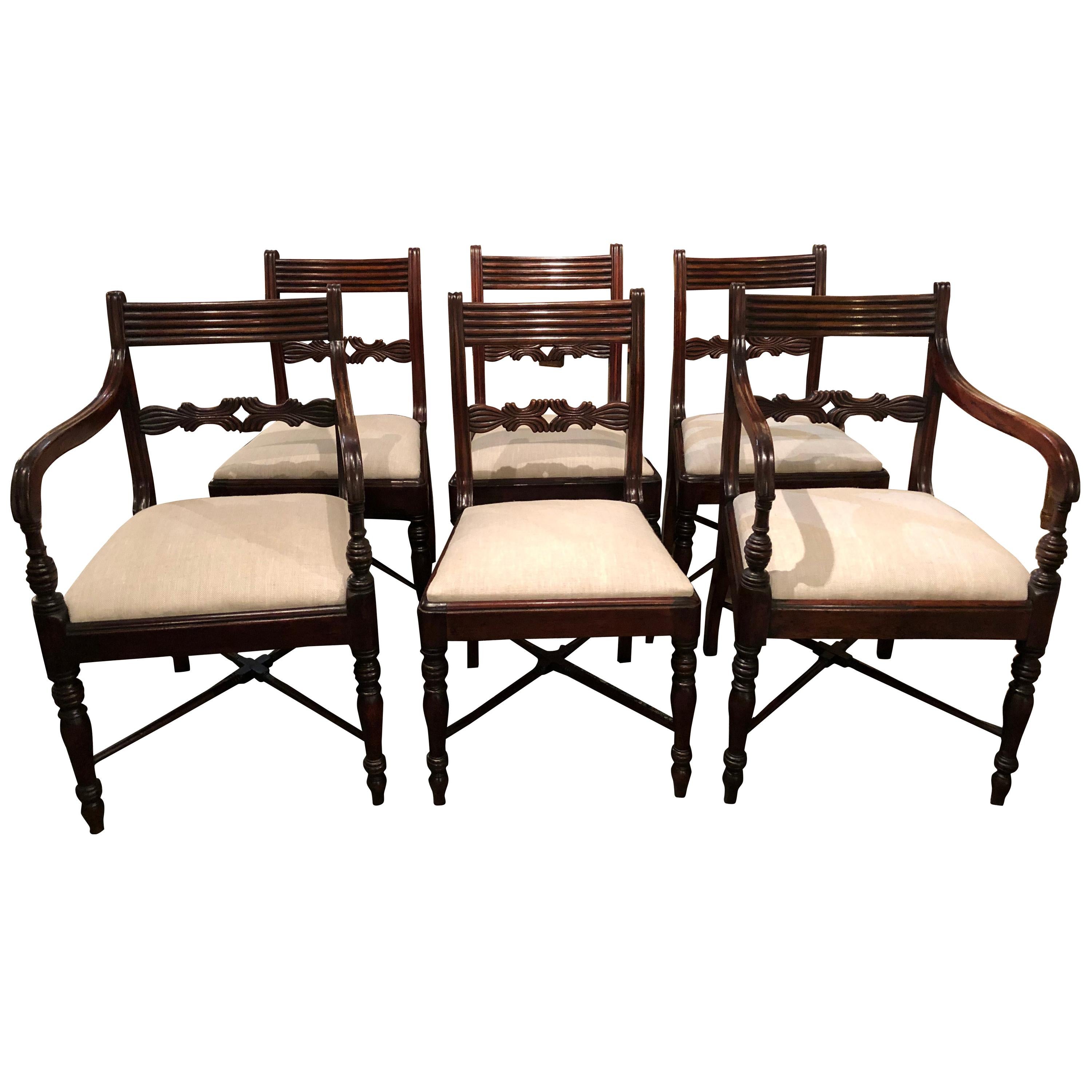 19th Century Set of Six Regency Mahogany Dining Chairs