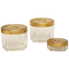 English Victorian Set of 3 Vanity Jars