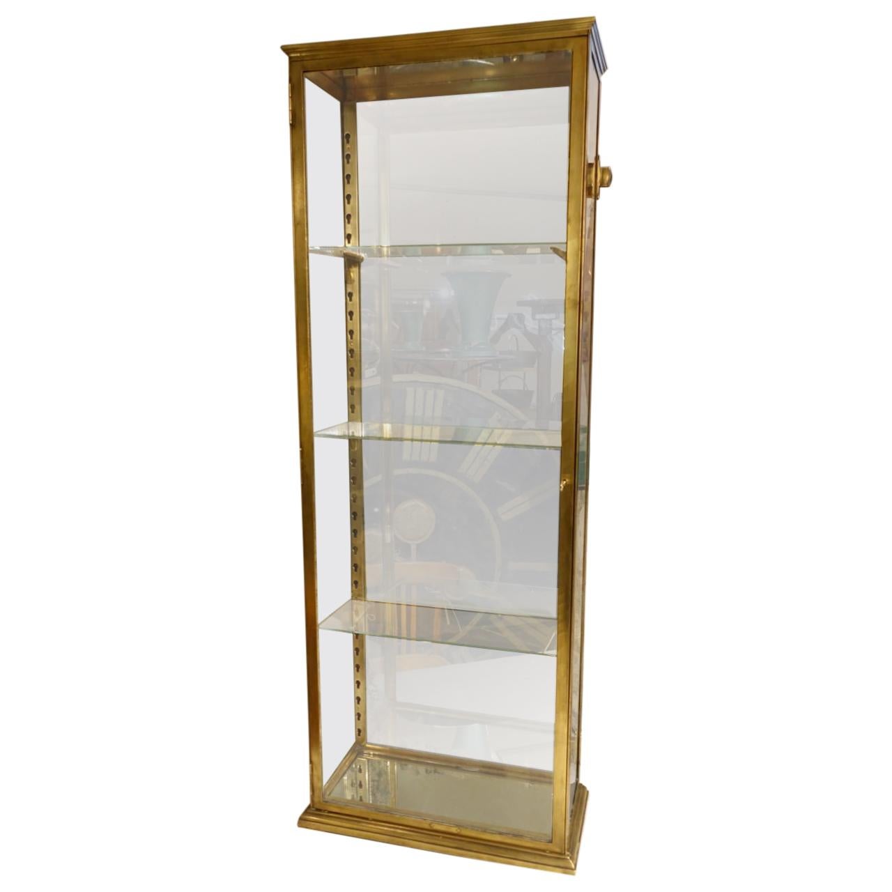 Early 20th Century, French Brass Display Cabinet