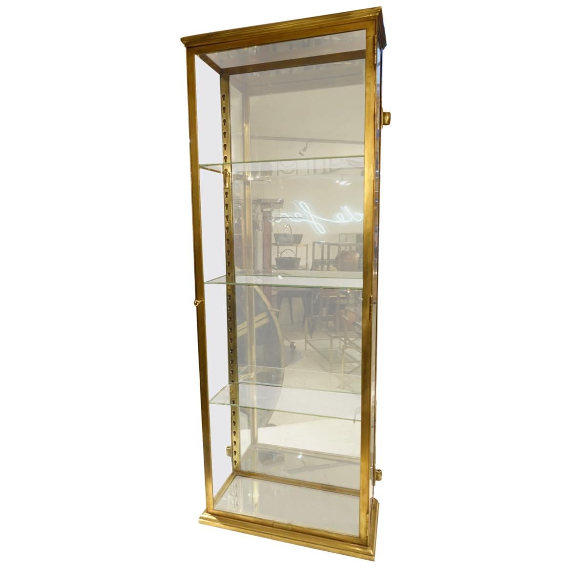 Early 20th Century French Brass Display Cabinet
