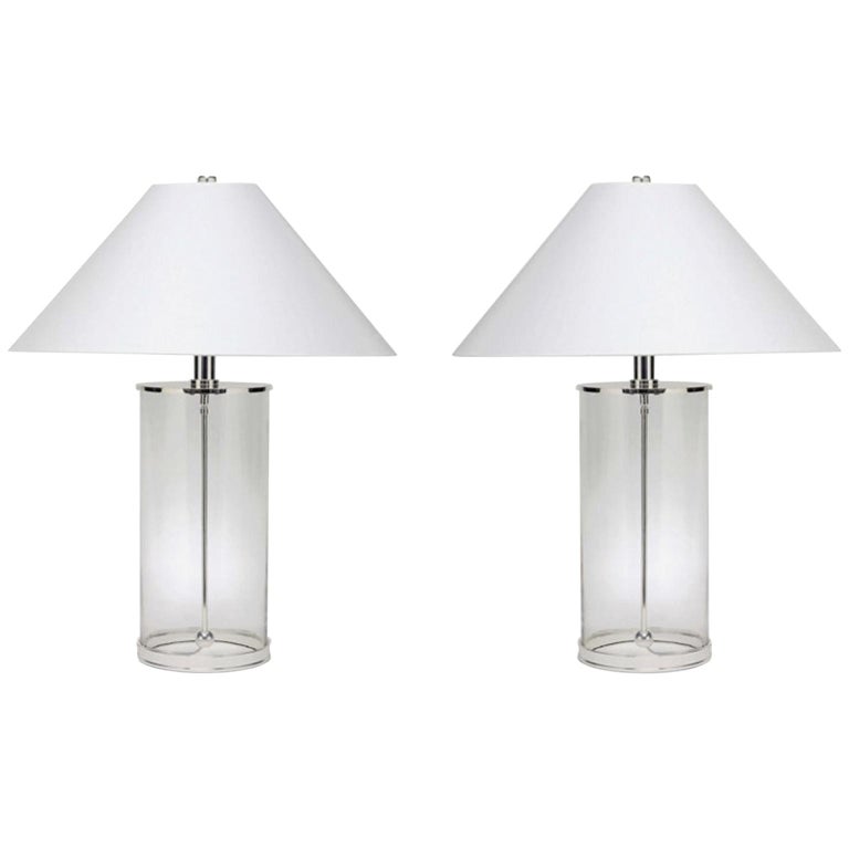 Pair of Ralph Lauren Table Lamps Glass and Polished Silver in Modern Style  at 1stDibs | ralph lauren glass lamp, ralph lauren modern table lamp, ralph  lauren glass lamps